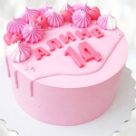 Торт розовый на 14-летие TR10013500 фото и оформление торта