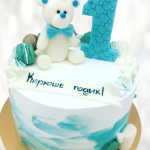 Торт медвежонок в галстуке-бабочке TMG0013512 фото и оформление торта