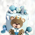 Торт медвежонок с короной на год TMKG0013519 фото и оформление торта