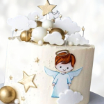 Торт с ангелочком на крестины TAK00013535 фото и оформление торта
