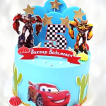 Торт Молния Маквин и Трансформеры TMMT0013539 фото и оформление торта