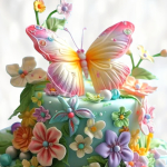 Торт с бабочками на 5 лет TB5L013550 фото и оформление торта