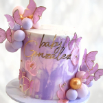Торт с шарами и бабочками TSHB013555 фото и оформление торта