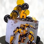 Торт робот Бамблби на 6 лет TRB6013566 фото и оформление торта