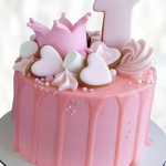 Торт золотая корона на годик TZKG013587 фото и оформление торта