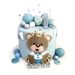 Торт Мишка с короной на годик №2897