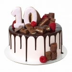 Торт на 10 лет со сладостями без мастики №1797
