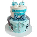 Торт на годик с кедами и бабочкой №2659