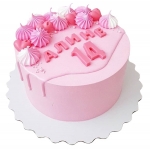 Торт розовый на 14 лет №1843