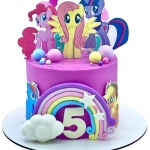Торт розовый с героями Май Литл Пони №1911