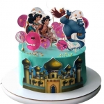 Торт с Аладдином, Жасмин и Джином №2493