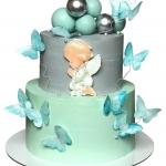 Торт с ангелочком на крестины №2261