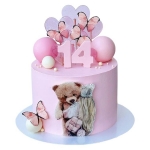 Торт с бабочками для девочки 14 лет №2938