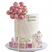 Торт Розовый с метрикой на годик TRMG013507