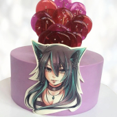 Торт аниме-кошка TA00013541 фото и оформление торта