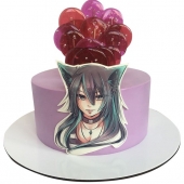 Торт с Аниме кошкой №2203