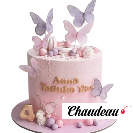 Торт с бабочками и шариками на 6 лет TBSH013553