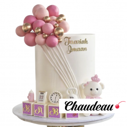 Торт Розовый с метрикой на годик TRMG013507 Торт Розовый с метрикой на годик TRMG013507