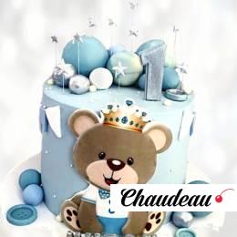 Торт медвежонок с короной на год TMKG0013519 фото и оформление торта
