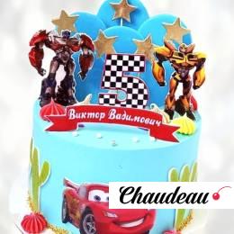 Торт Молния Маквин и Трансформеры TMMT0013539 фото и оформление торта