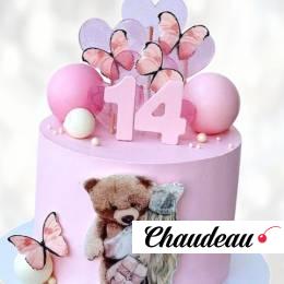 Торт с бабочками девочке 14 лет TBD10013546 фото и оформление торта