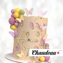 Торт праздничные бабочки и шары TPBS013557 фото и оформление торта