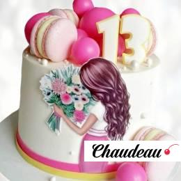 Торт с воздушными шарами на 13 лет TVSH013577 фото и оформление торта