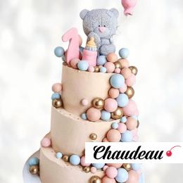 Торт мишка с шарами на годик TMSH013595 фото и оформление торта