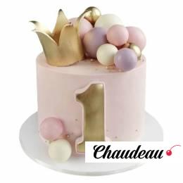 Торт на 1 год с короной и шариками №2757 Торт на 1 год с короной и шариками №2757