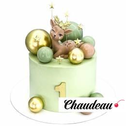 Торт на годик с олененком №2671 Торт на годик с олененком №2671