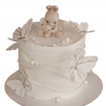 Торт на крещение с бабочками TKB0013632