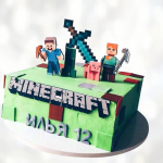 Торт Майнкрафт: Крипер и свинка TMKS013629 фото и оформление торта
