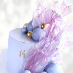 Торт бабочки и лепестки на 14 лет TBL1013645 фото и оформление торта