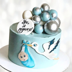 Торт аист принес ребенка TAPR013648 фото и оформление торта