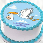 Торт с рождением сына TRS00013650 фото и оформление торта