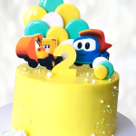 Торт строительная техника: грузовик и экскаватор TSTG013660 фото и оформление торта