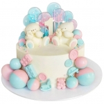 Торт На годик с шарами №2096