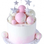 Торт на годик с шариками и звездочками №2595