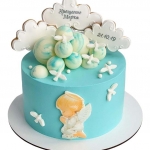 Торт на крещение с ангелом и голубками №2597