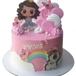 Торт с девочкой и единорогом №2002