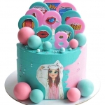 Торт с девочкой в костюме единорога №2334