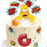 Торт с Гомером Симпсоном и топперами №2189