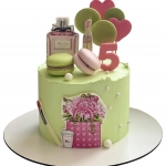 Торт с косметикой для девочки 5 лет №2384