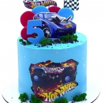 Торт с машинками Hot Wheels синий №1912