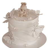 Торт на крещение с бабочками TKB0013632