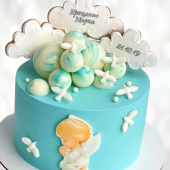 Торт крестильный с ангелом и голубями TKAG0013626 фото и оформление торта