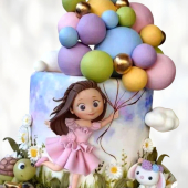 Торт малышка в платье на год TMPG013679 фото и оформление торта