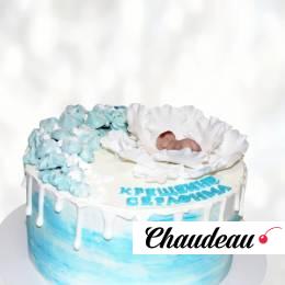 Торт голубой на крещение TGK0013624 фото и оформление торта