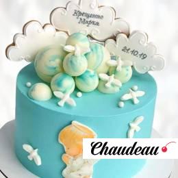 Торт крестильный с ангелом и голубями TKAG0013626 фото и оформление торта