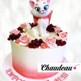 Торт кремовый с кошкой TKK0013628 фото и оформление торта